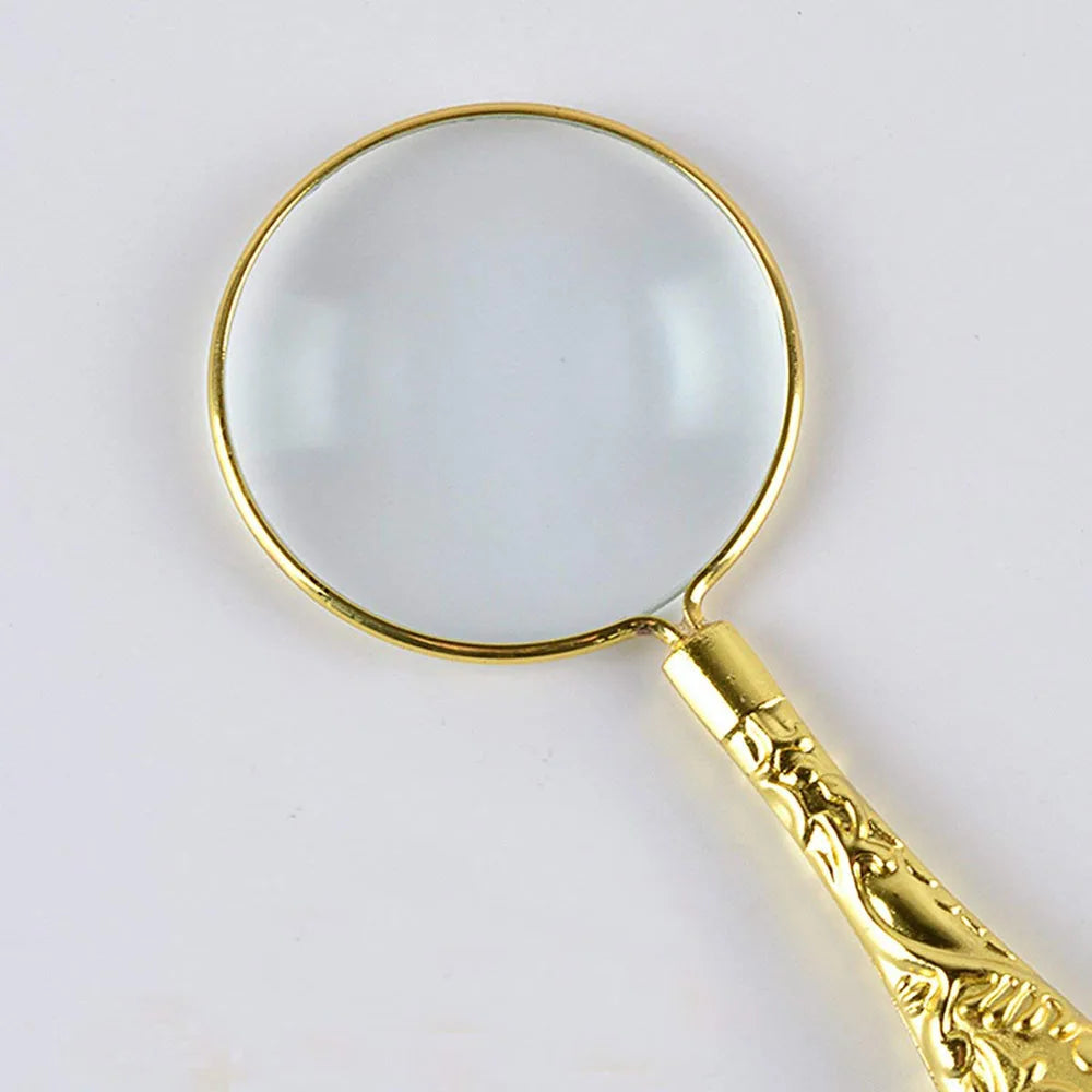 5X Carved Magnifier Handheld Magnifier Reading Magnifying Glass