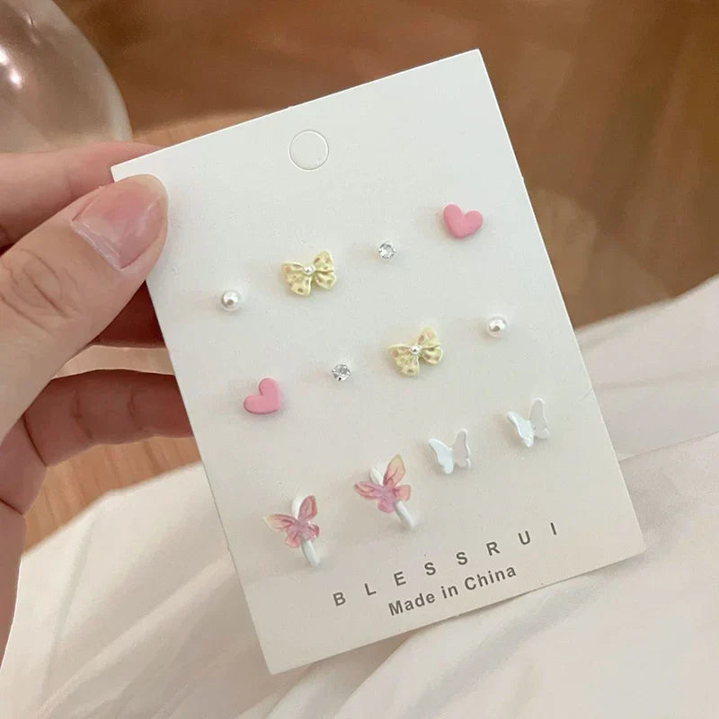 12Pcs 925 Silver Needle Stud Earrings for Women