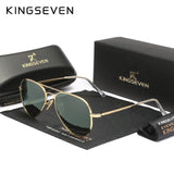 KINGSEVEN Pilot Alloy Men‘s Sunglasses Polarization UV400 Anti-reflection Full Frame Parsnip Glasses Women Retro Luxury Eyewear