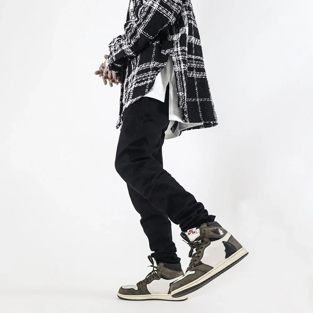 Skinny Jeans Mens Y2k Streetwear Summer Stretch Taper