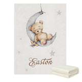 LVYZIHO Sleeping Bear Custom Name Crib Sheet Set,