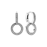 New 925 Sterling Silver Earring Pave Moments Heart