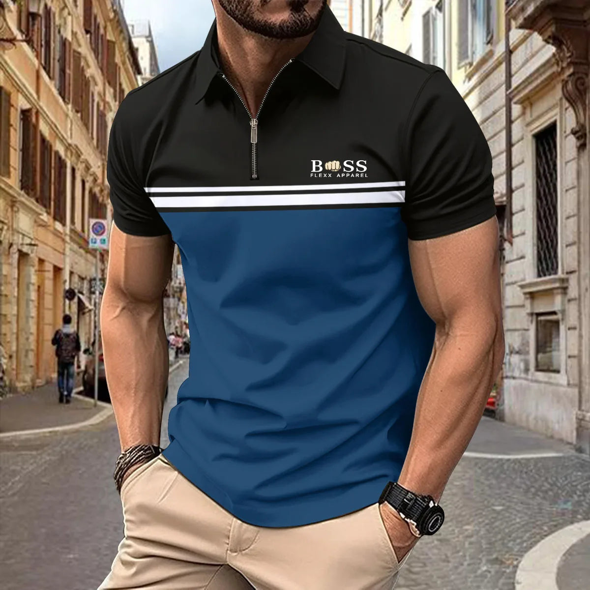 Spring Summer Autumn New Men's Short-sleeved Polo Shirt
