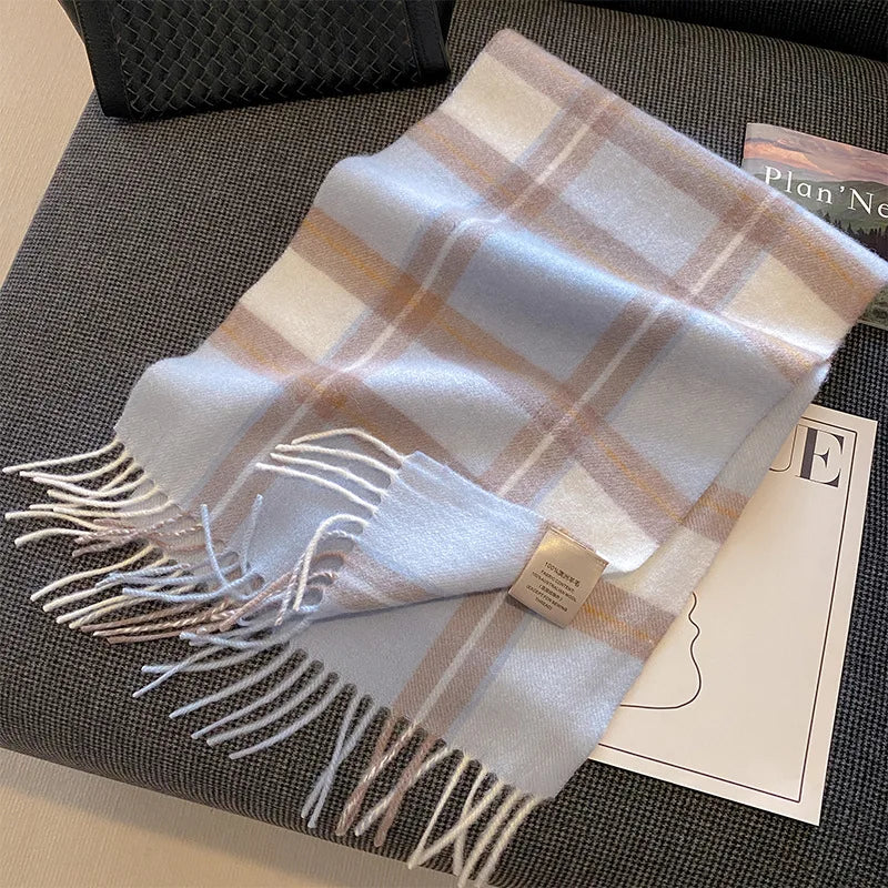 High Quality 100 Wool Scarf Female Fashion Classic