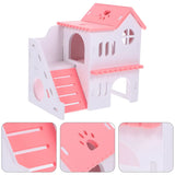 2 Pcs Hamster Double-Deck Villa Small House Rat