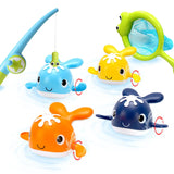 Magnet Baby Bath Fishing Toys Wind-up Swimming Whales