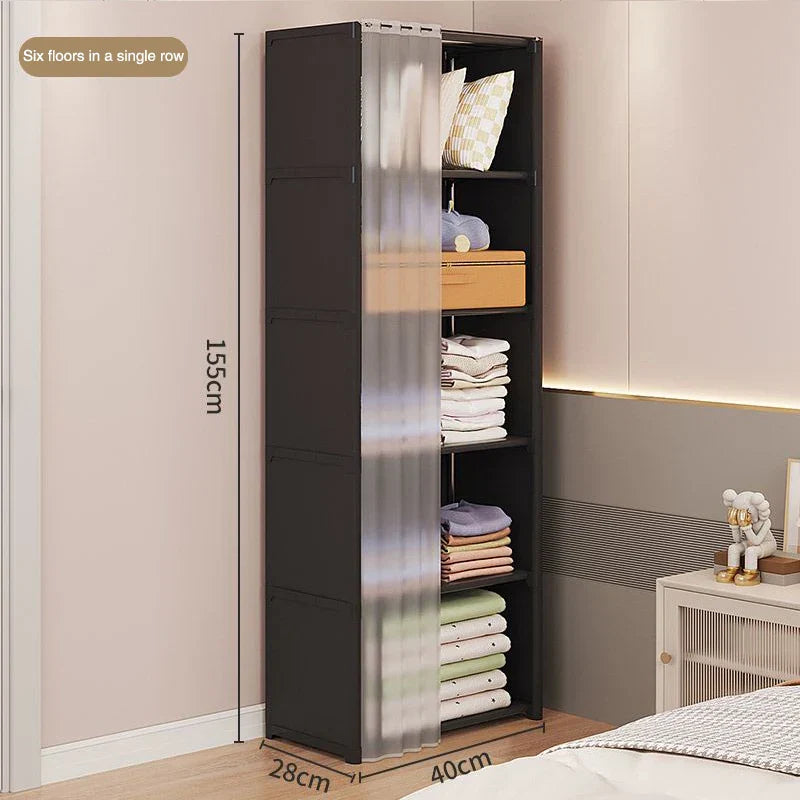 Foldable Dustproof Wardrobe 5-6Layers Portable Assembly Storage Closet