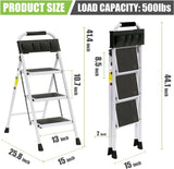 3 Step Ladder EFFIELER Folding Step Stool