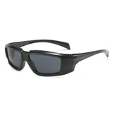 Punk Y2K Silver Rectangle Sport Sunglasses Men Women