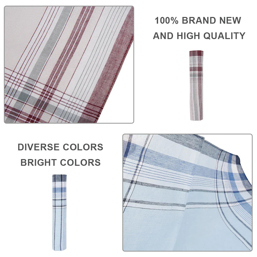 10Pcs Square Multicolor Plaid Stripe Men Women Pocket