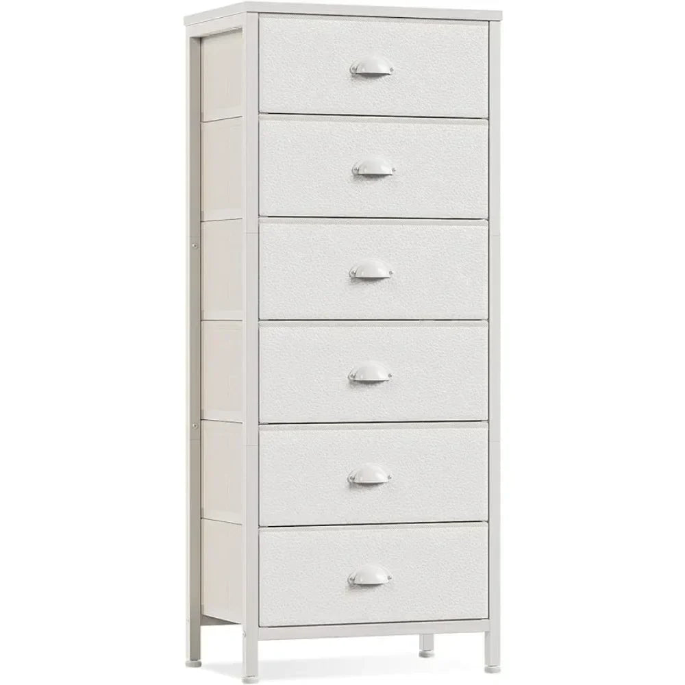 Furnulem White Dresser, Tall Storage Tower Standing Organizer