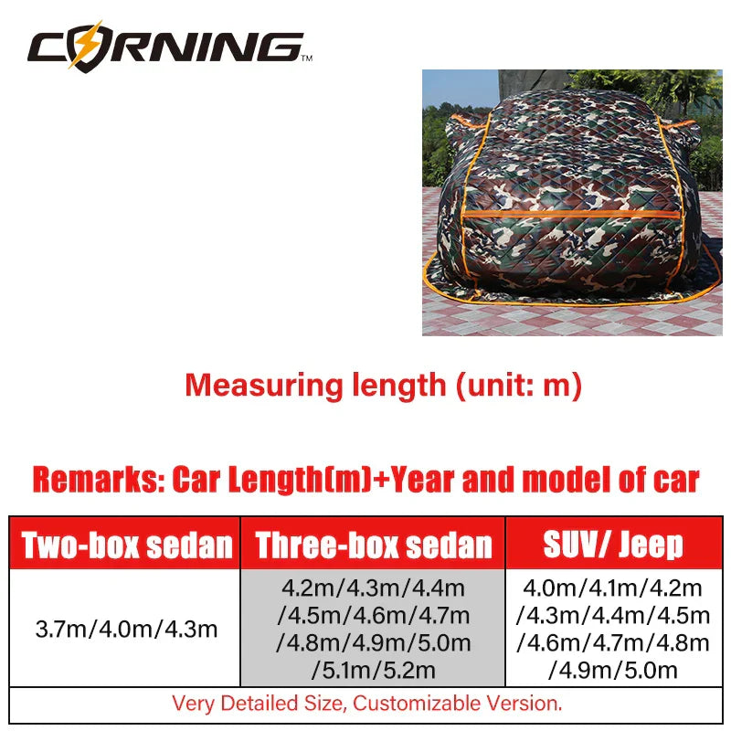 Car Cover Waterproof Outdoor Auto Covers Full Universal Hail Proof Outer Windshield Accessories for Vehicles Rain Awning Suv