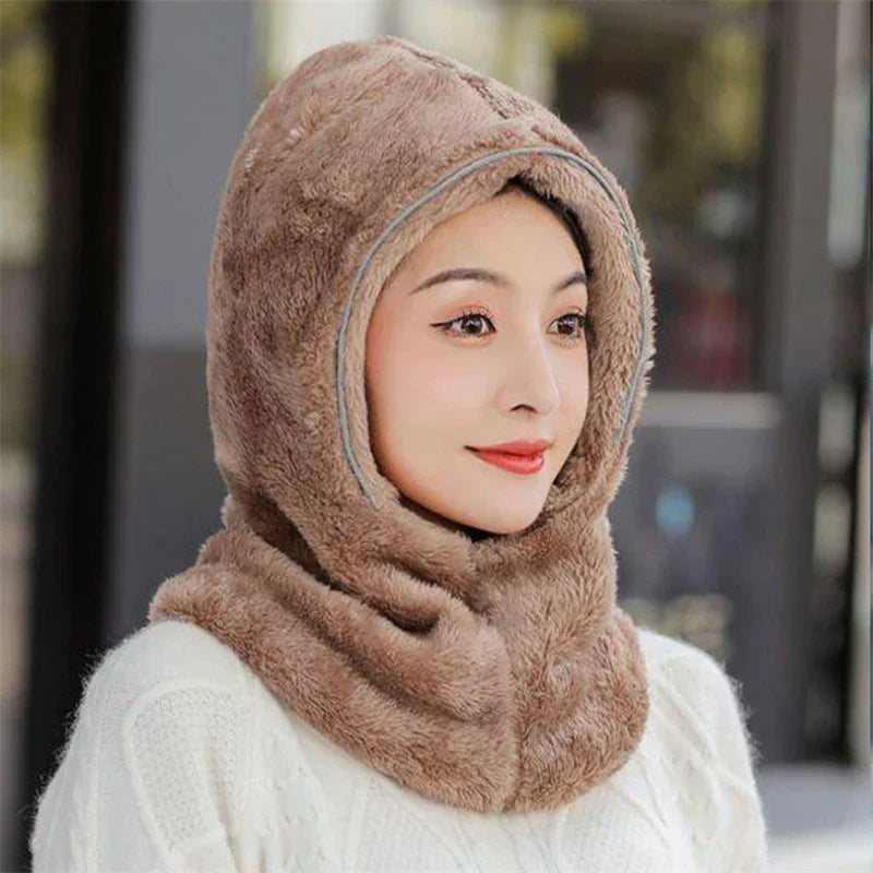 Winter Windproof Plastics Mask Scarf Cap One-Piece Riding