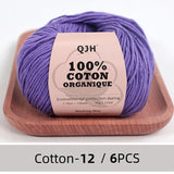 QJH 100% Cotton Yarn, Cotton Baby Sport Weight