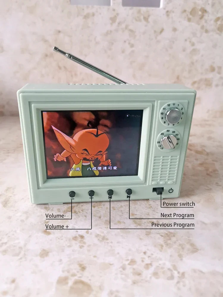 Retro Mini TV Television Watch Dollhouse Scene Model