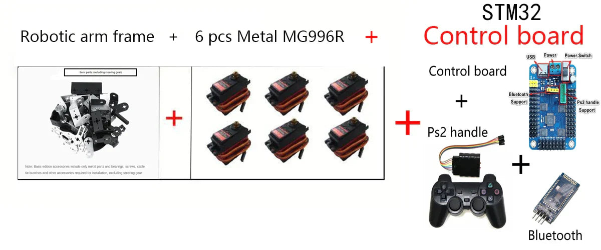6 DOF Robotic Arm with MG996 180/360 Degree