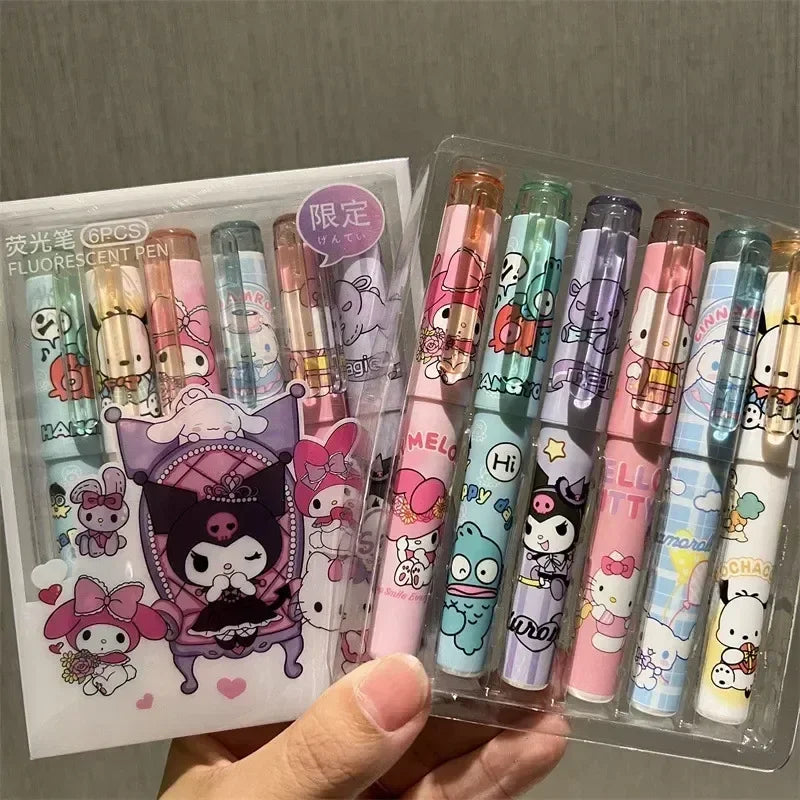 Sanrio 6/12pcs Highlighter New Lolita Series Hello Kitty