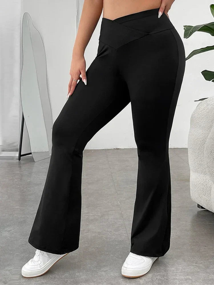 Black Plus Size Pants for Women High Waist