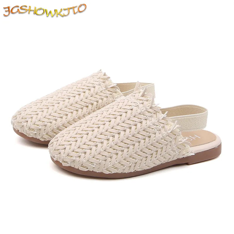 Spring Summer Girls Shoes Weaven Knitted Design Children