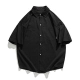 Double Pockets Shirts for Men Vintage Japan Baggy