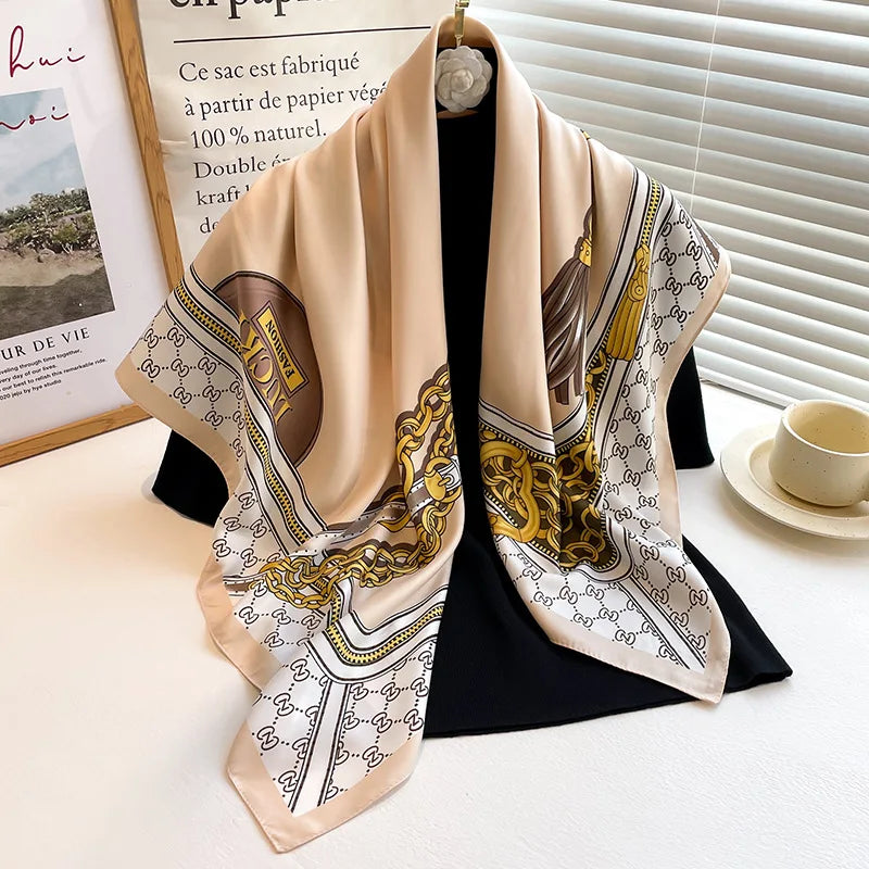 Luxury Women 90x90CM New Twill Silk Big Square