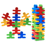 16pcs Rainbow Wooden Building Blocks Balance Thinking Training