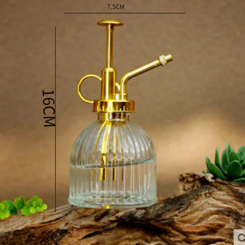 Glass Embossed Air Pressure Gardening Small Watering Can