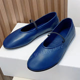 2023 New Genuine Leather Ballerina Flat Loafers Women