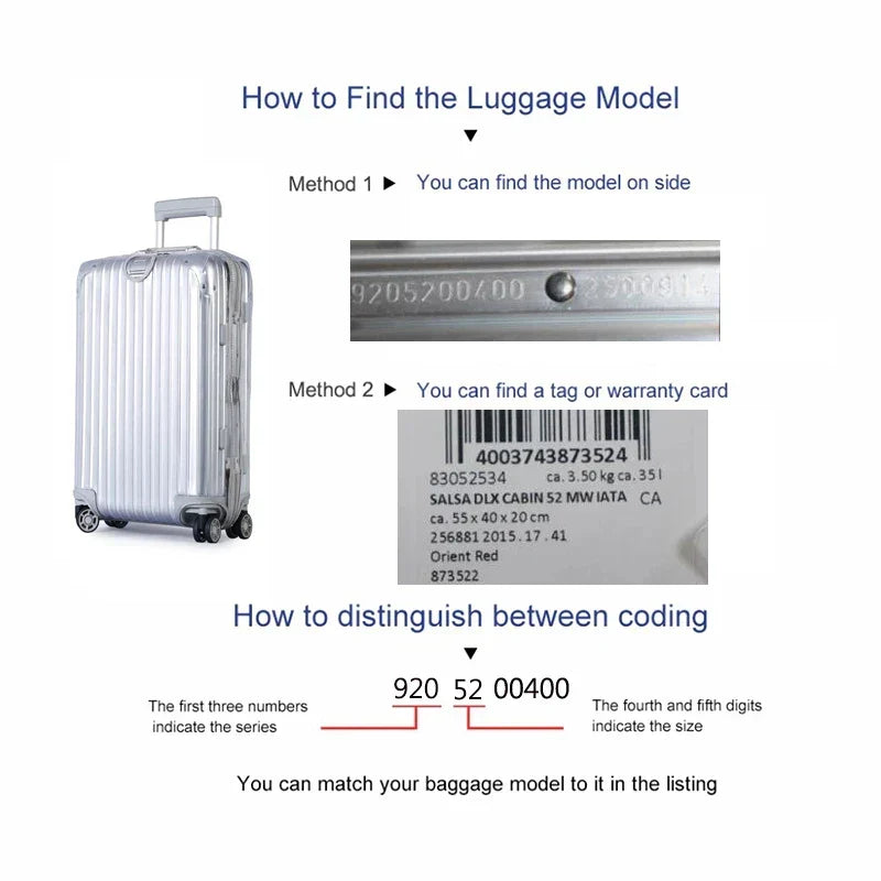 PVC Luggage Cover For Rimowa with Zipper Clear