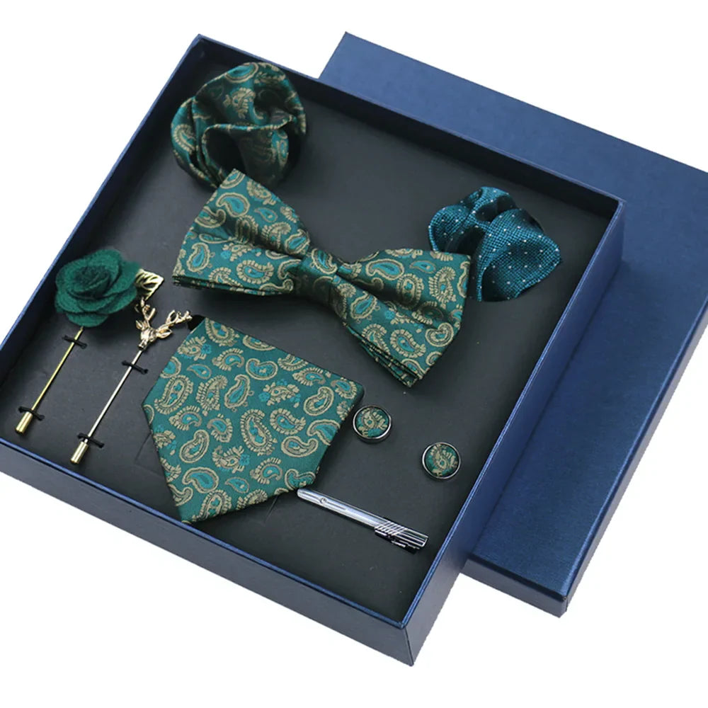 8piece Set Bussiness Blue Ties For Mans Floral