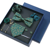 8piece Set Bussiness Blue Ties For Mans Floral