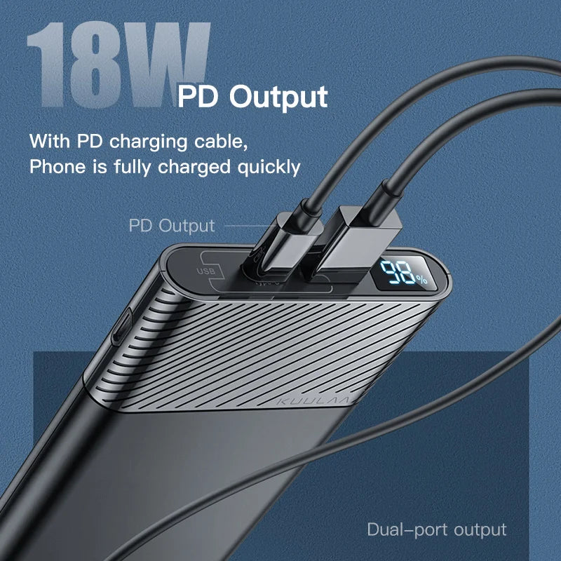 KUULAA Power Bank 10000mAh QC PD 3.0 PoverBank