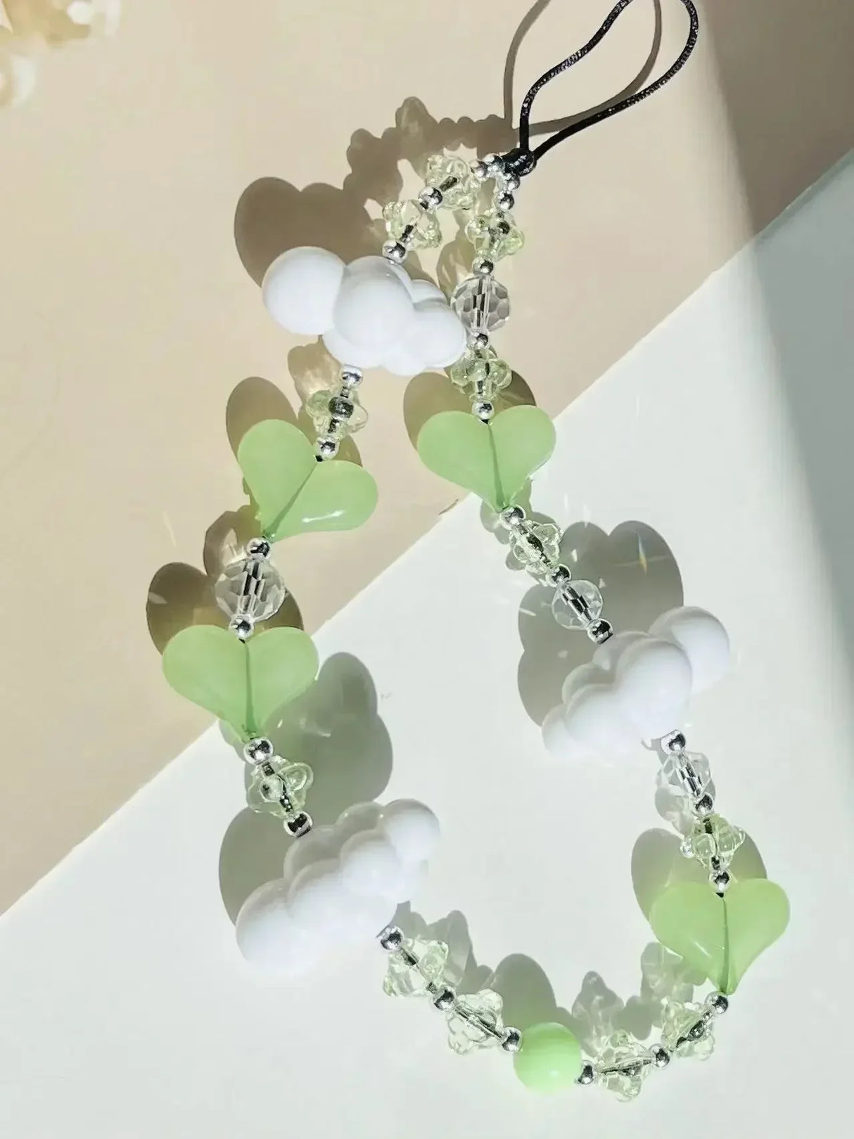 Colorful Crystal Cell Phone Charm Strap Acrylic Heart