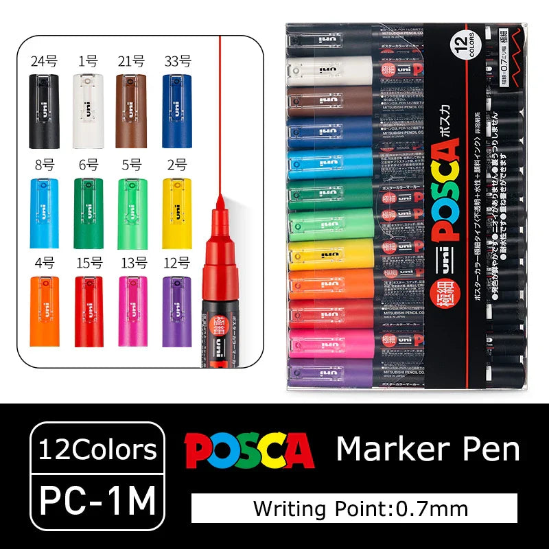 Japan Posca Marker Pen Set Non-Toxic Utilies Escolares