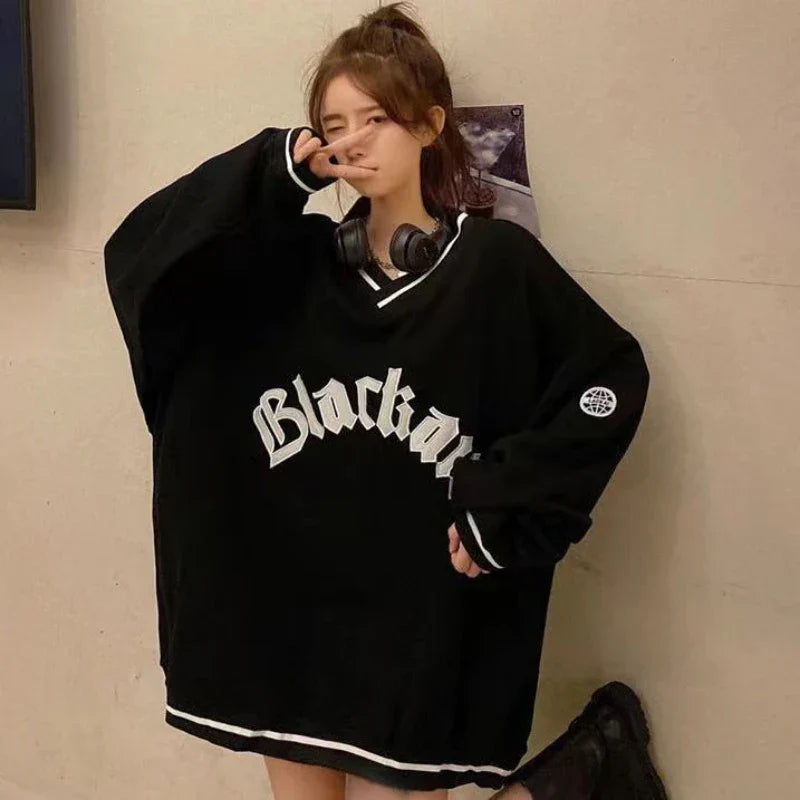 Spring and autumn sweater men round neck letter