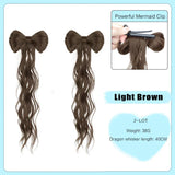 FORLISEE Bowknot Halftie High Ponytail Wig Clip Hair