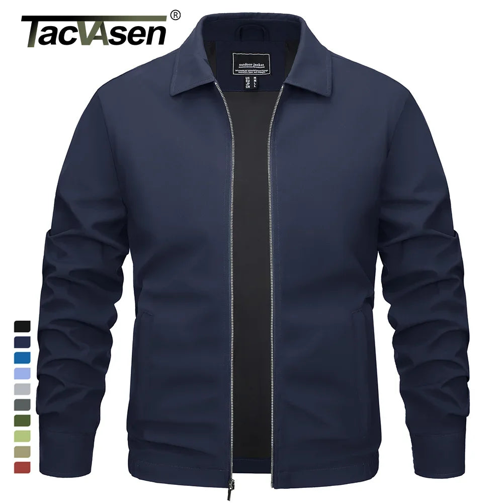TACVASEN Lightweight Work Jackets Mens Classic Tunic Style