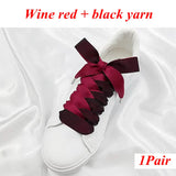 1 Pair Silk Shoe Laces Satin Ribbon Flat