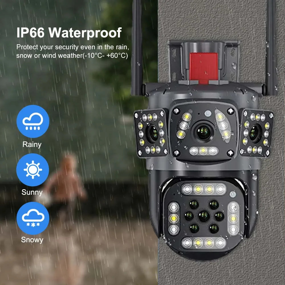 6K 12MP Security Camera WiFi Wireless Outdoor Three