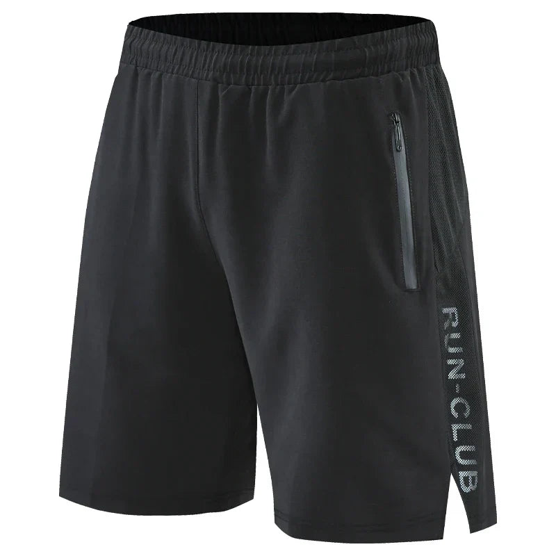 Men Run Shorts Patchwork Training Shorts Zipper Pockets