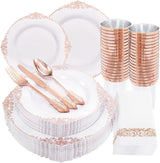 175pcs Plastic Plates- Disposable Plates include Dinner Plates,Dessert