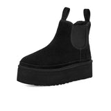 Suede Flats Women Ankle Snow Boots Platform Warm