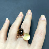 2PcsSet Pomellato Ring Stacked Mix Color Crystal Ring