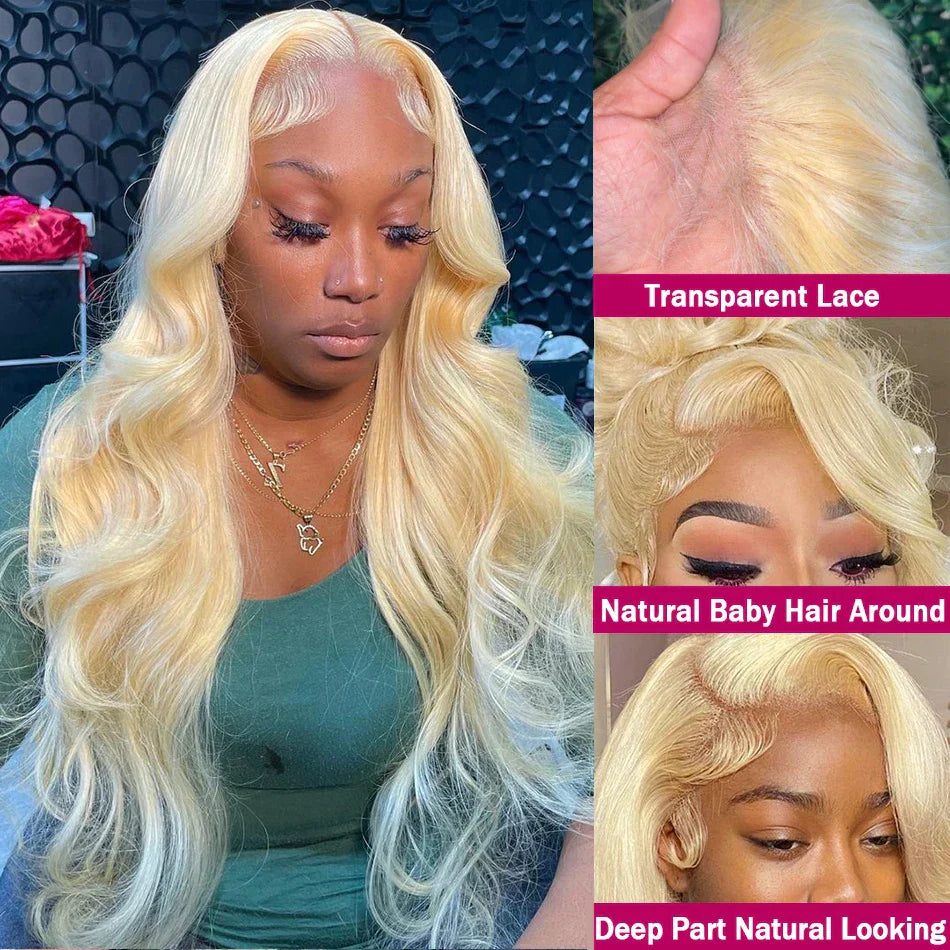 Wiggogo Blonde Lace Front Wig Human Hair Glueless