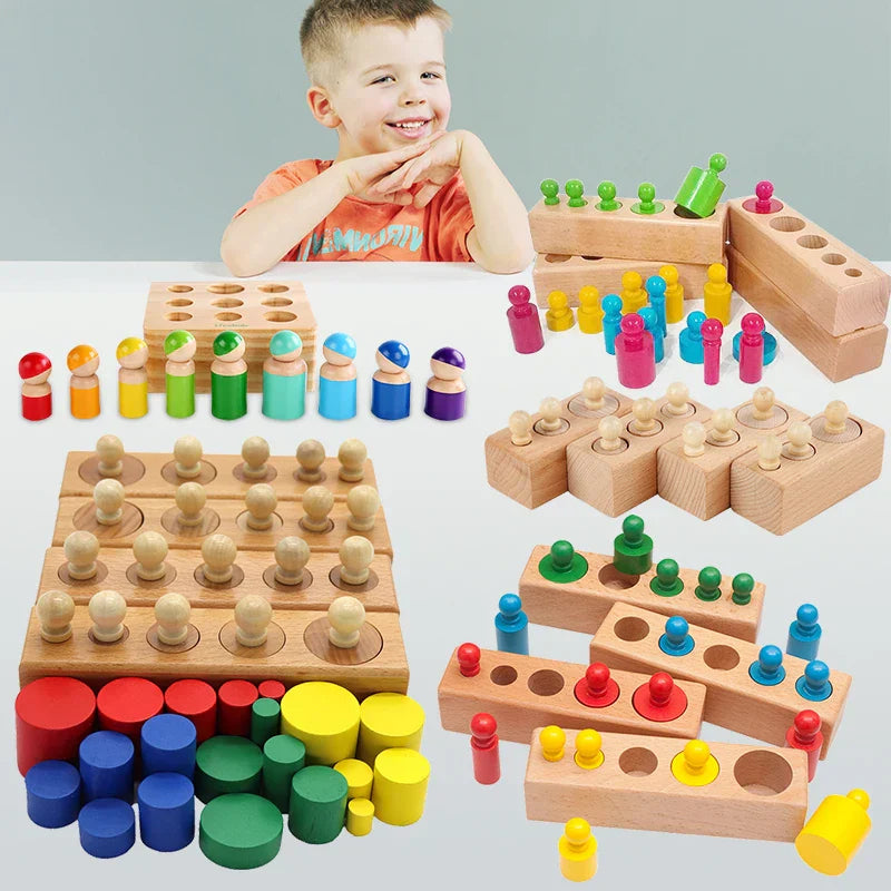 Montessori Cylinder Socket Puzzles Toy Baby Development Practice