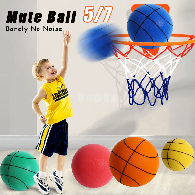 Mute Bouncing Ball 24cm Indoor Silent Basketball Size