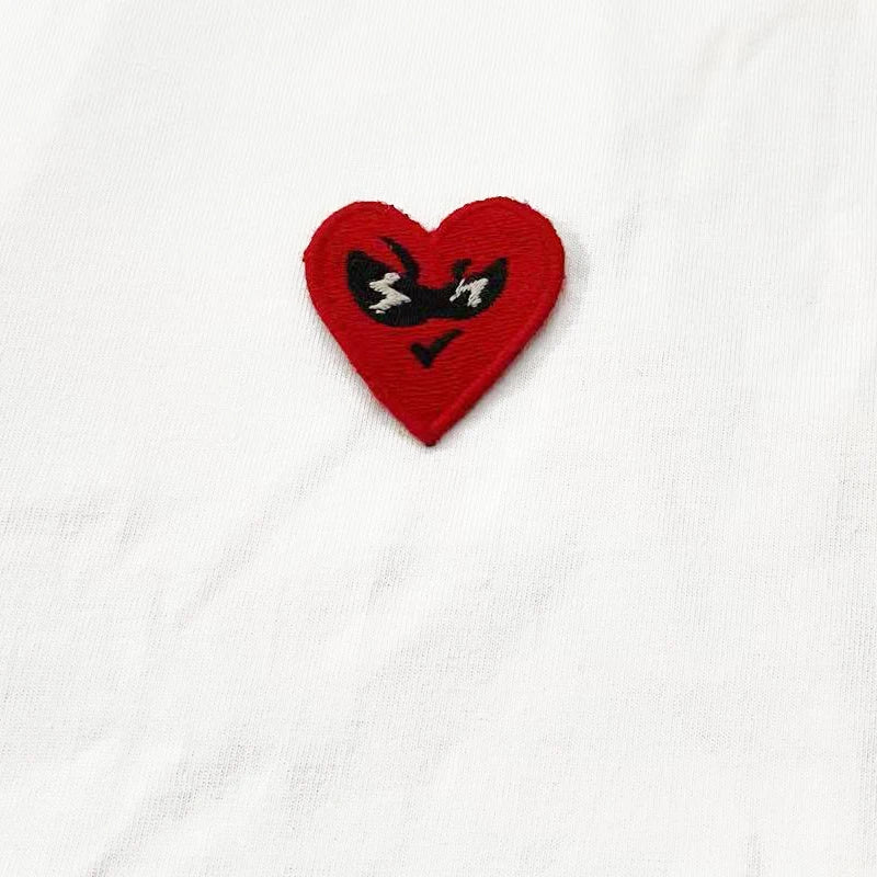 Men Women Spring Autumn Pants Heart Cartoon Embroidery