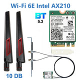 Intel AX210 WiFi Card 5374Mbps Bluetooth 5.3 Wi-Fi