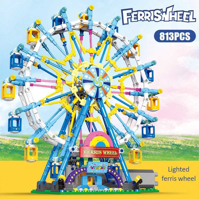 City Friends MOC Rotating Ferris Wheel Building Blocks