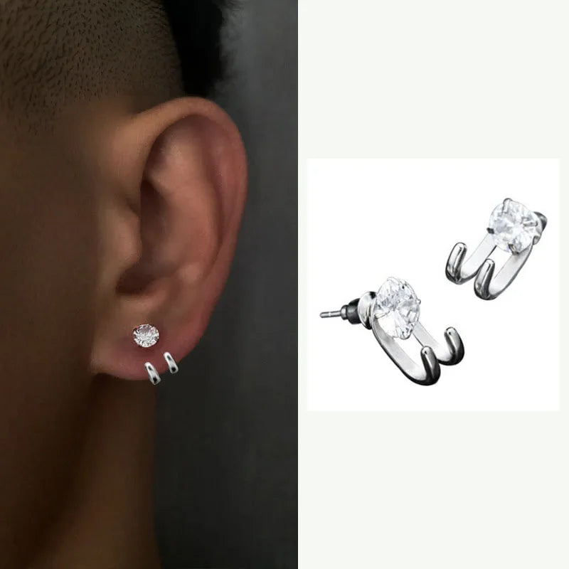 2022 New Simple Zircon Stud Earrings Single Trend